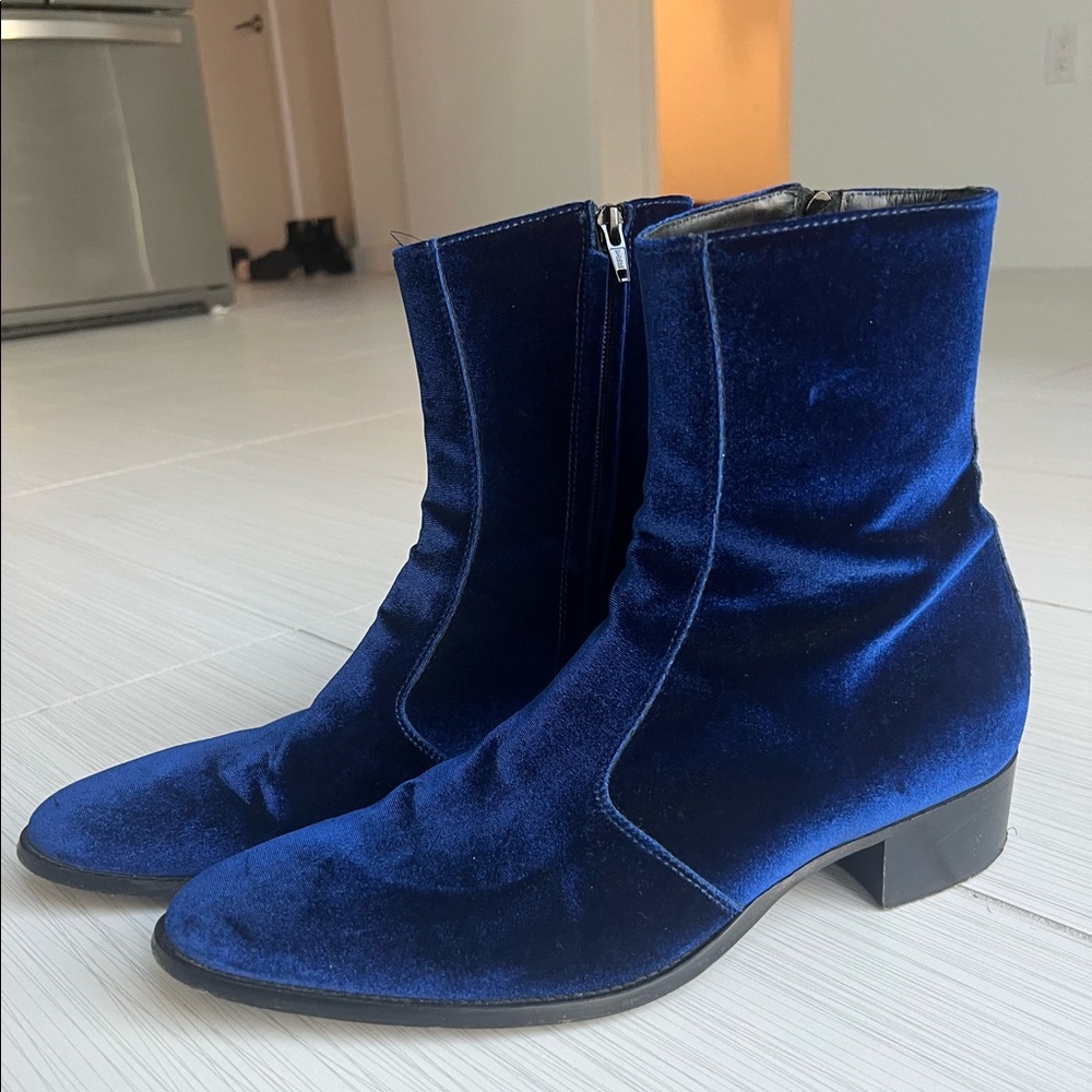 Blue Velvet Boots- From The First